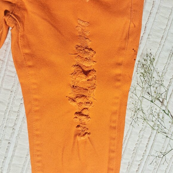 Emperial Orange Ripped Skinny Women's Jeans Size 5 Size S. - Picture 9 of 17